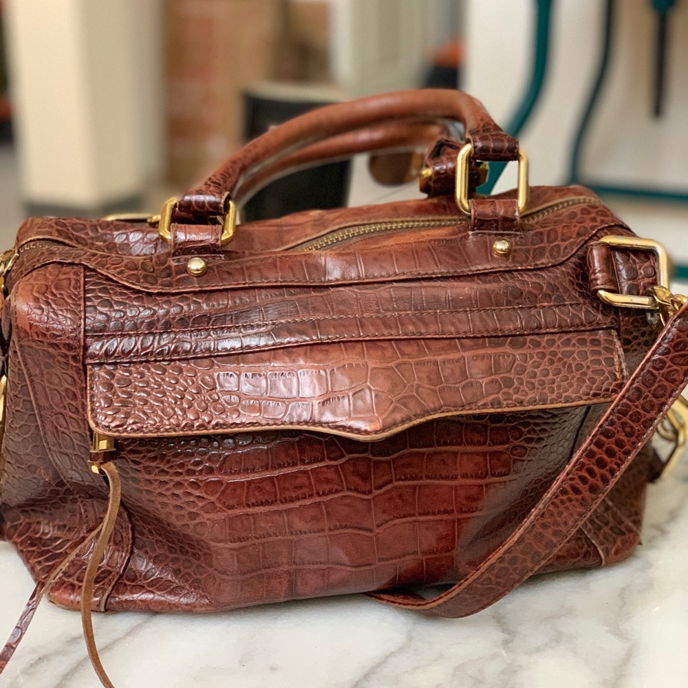 Rebecca Minkoff  crocodile leather satchel bag